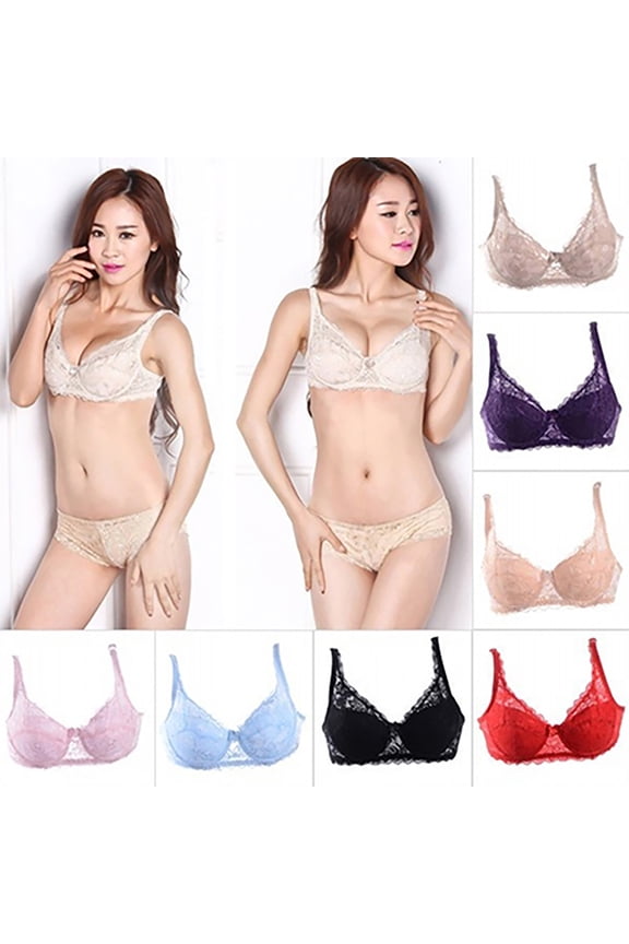 Women Push Up Bra Plus Size Lace Underwire Soft Padding Lift Up Bra