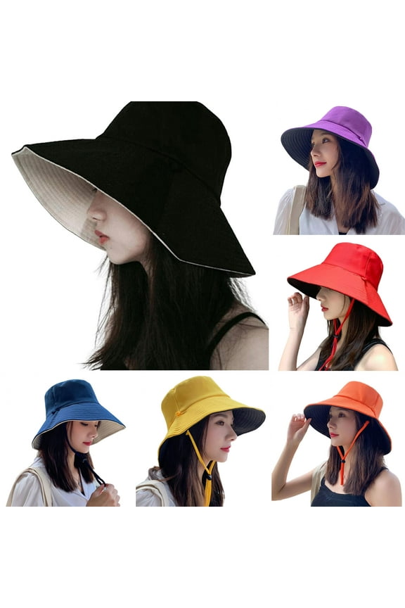 Womens Large Bucket Hats UV Protection Sun Beach Hiking Hat Outdoor