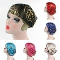 thumbnail image 1 of Limei Womens Polyester Beanie Lace Flower Pleat Turban Soft Sleep Cap Chemo Hats Fashion Slouchy Hat (Red), 1 of 7