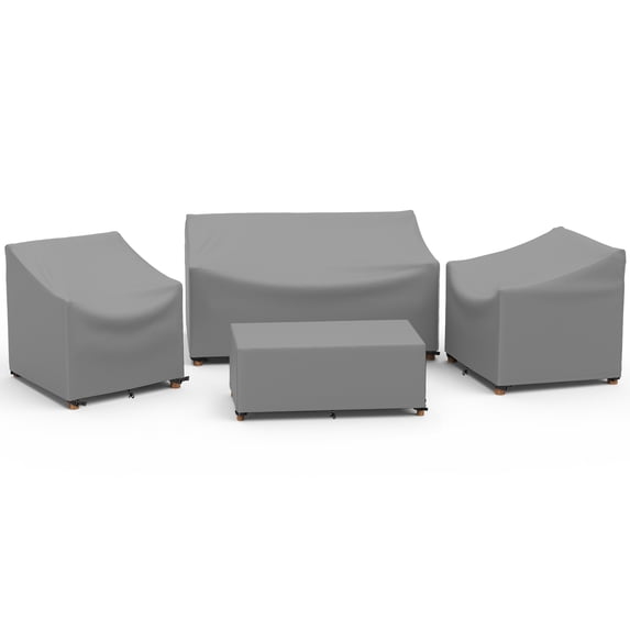 Limerenc Patio Furniture Covers, 4-Piece Outdoor Furniture Covers Waterproof for Patio Loveseat, Chair and Coffee Table, Gray