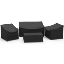 Limerenc Patio Furniture Covers, 4-Piece Outdoor Furniture Covers Waterproof for Patio Loveseat, Chair and Coffee Table, Black
