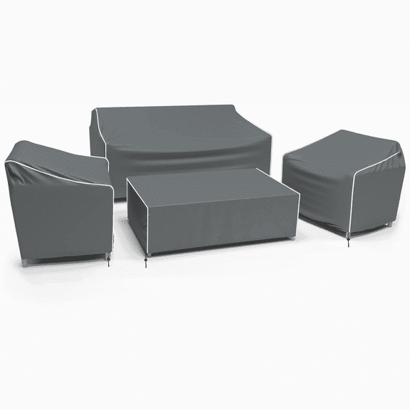 Limerenc Patio Furniture Covers,4 Piece Outdoor Furniture Cover Waterproof for Patio Loveseat, Chair and Coffee Table,Gray