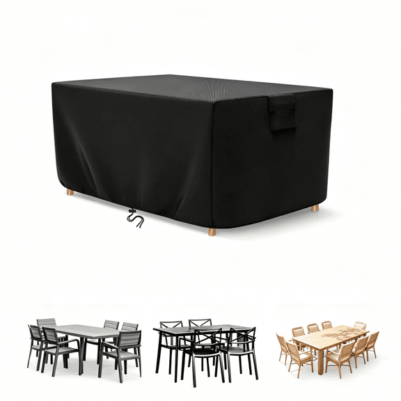 Limerenc Rectangle 2-3 Chair Patio Table Cover, 75"L x 48"W x 28"H Waterproof Patio Furniture Covers Heavy Duty Outdoor Patio Dining Set Cover