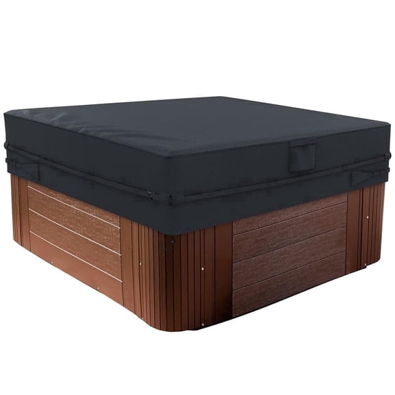 Limerenc Square Hot Tub Cover, Polyester Outdoor SPA Covers, Square Stock Tank Cover for Cold Plunge, Livestock Waterer & Garden Water Tank