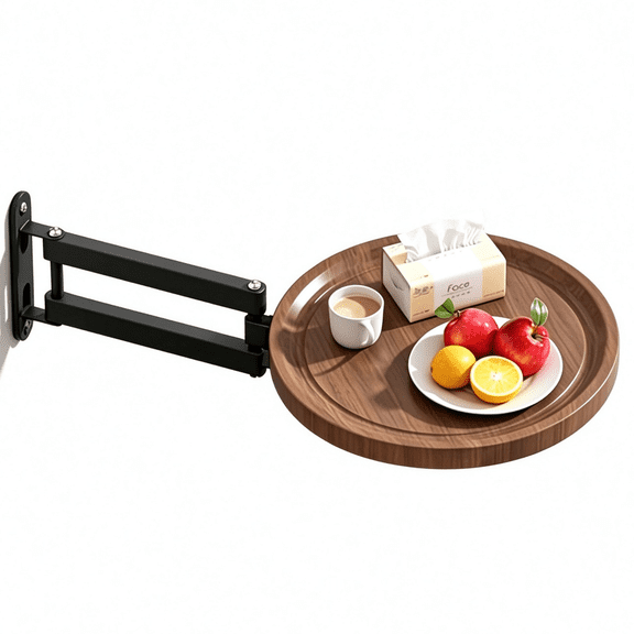 Limerenc Wall Mounted Folding Table, Perfect for Bedside/Sofa Side/Desk Floating Desk for Wall,Table for Small Spaces, Bedside Folding Coffee Table,with Heavy-Durability Brackets