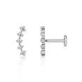 thumbnail image 1 of Limerencia 18g Titanium Internally Threaded Tragus Piercing Jewelry Flat Back Piercing Nose Studs Earring,  for Women or Men (Five Prong Cluster-Silver), 1 of 7
