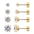 thumbnail image 1 of Limerencia 20G F136 Implant Grade Titanium Flat Back Stud Earrings for Women Men,&nbsp; Cartilage Helix F136 Piercing Jewelry for Sensitive Ears, with 3-6mm Cubic Zirconia, 1 of 7