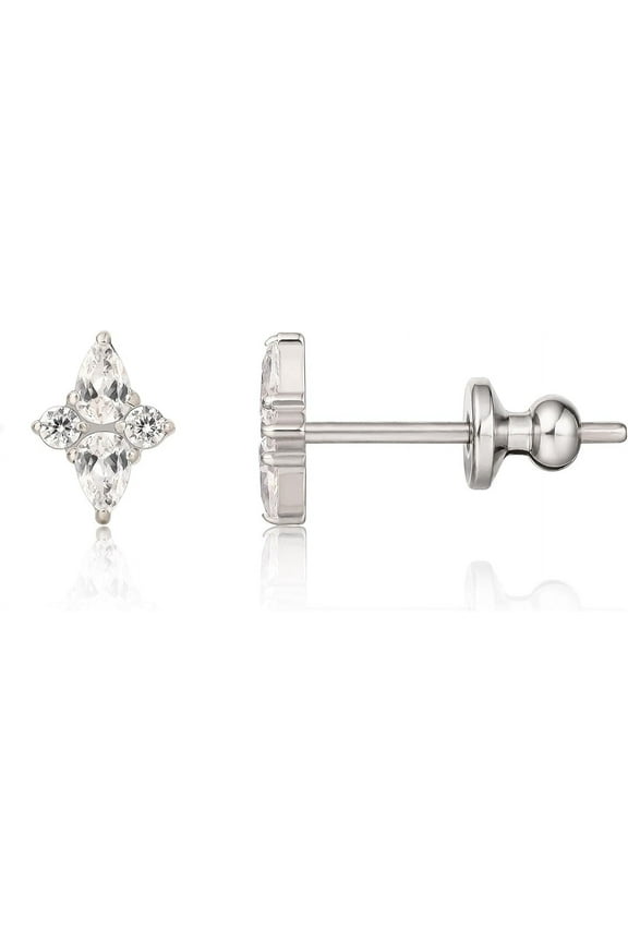 Limerencia F136 Pure Titanium Hypoallergenic Implant Grade Studs, G23 Titanium Cubic Zirconia Earrings for Women and Men Sensitive Ears