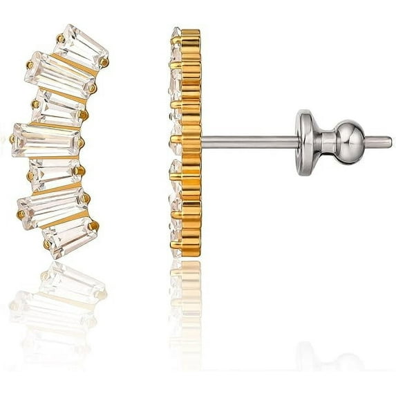 Limerencia F136 Pure Titanium Hypoallergenic Implant Grade Studs, G23 Titanium Cubic Zirconia Earrings for Women and Men Sensitive Ears