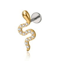 Limerencia Titanium Earrings with Snake Flat Back Internal Threading, Unisex (1 Piece)