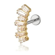 Limerencia F136 Titanium Hypoallergenic Piercing Jewelry 18G Flat Back Internally Threaded Implant Grade Stud Earrings for Women and Men