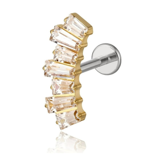 Limerencia F136 Titanium Hypoallergenic Piercing Jewelry 18G Flat Back Internally Threaded Implant Grade Stud Earrings for Women and Men