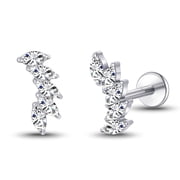 Limerencia Titanium Threadless Stud Earrings Flat Back Tiny CZ Small Nose Helix Cartilage Tragus Conch Labret Medusa Monroe Piercing Jewelry for Women Men