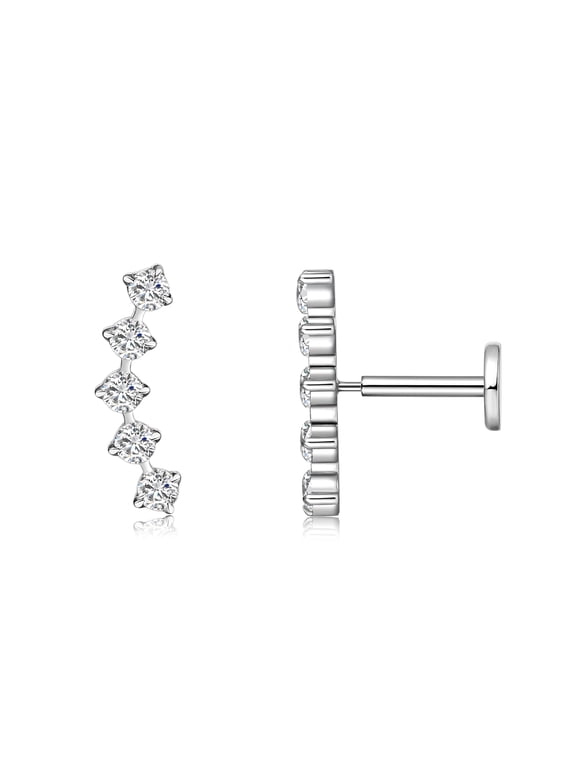 Limerencia 18G Flat Back Earrings Stud Titanium Threadless Push in Nose Stud Tragus Helix Lip Medusa Piercing Jewelry