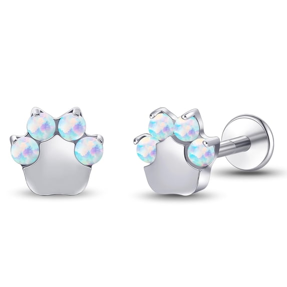 18G Flat Back Earrings Stud Titanium Threadless Push Pop in Nose Rings Tragus Labret Cartilage Lip Medusa Conch Body Piercing Jewelry Hypoallergenic for Women Men