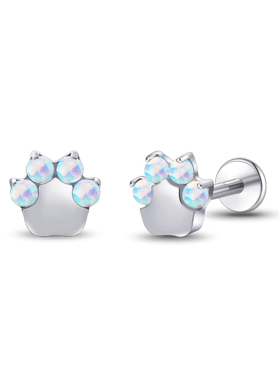 18G Flat Back Earrings Stud Titanium Threadless Push Pop in Nose Rings Tragus Labret Cartilage Lip Medusa Conch Body Piercing Jewelry Hypoallergenic for Women Men