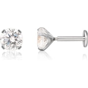 18g Titanium Threadless Nose Stud Earrings Flat Back Tiny CZ Small Nose Helix Cartilage Tragus Conch Labret Medusa Monroe Piercing Jewelry for Women Men