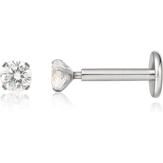 Limerencia G23 Hypoallergenic 18g Flat Back Stud Earrings Piercing Studs for Men and Women