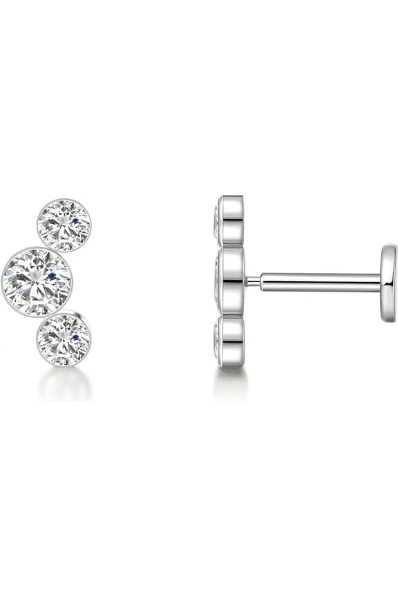 Limerencia G23 Hypoallergenic Titanium Push-in Flat Back Stud Earrings for Men and Women