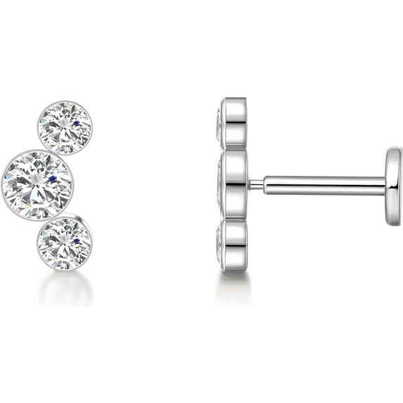 Limerencia G23 Hypoallergenic Titanium Push-in Flat Back Stud Earrings for Men and Women