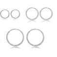 thumbnail image 1 of Limerencia G23 Titanium Slim Hoop Earrings, Hypoallergenic Nose/Lip Earrings 3Pairs Silver Unisex, 1 of 7
