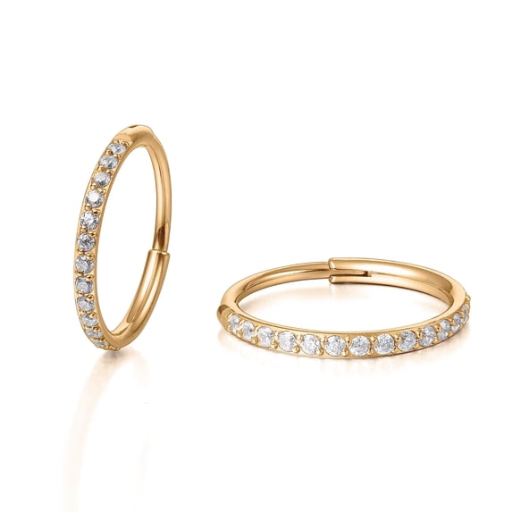 F136 Titanium Slim Hoop Earrings, Cubic Zirconia Huggie Earrings for Women,Small Hoop Earrings for Women, Hypoallergenic Earrings,Great Gift for Women