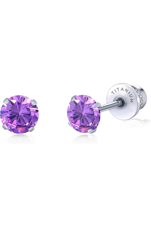 Limerencia Hypoallergenic G23 Implant Grade Titanium Screw Back Earrings Tragus 20G Helix F136 Piercing Post for Sensitive Ears Simulated Diamond Cartilage