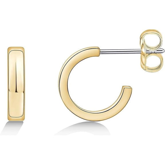 Limerencia Hypoallergenic G23 Pure Titanium Post Thin Square Edge Open Hoop | Womens Dainty Hoop Earrings | Lightweight