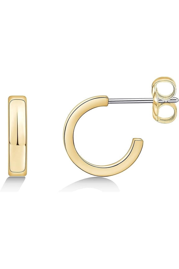 Limerencia Hypoallergenic G23 Pure Titanium Post Thin Square Edge Open Hoop | Womens Dainty Hoop Earrings | Lightweight