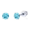 thumbnail image 1 of Limerencia Hypoallergenic G23 Pure Titanium Screw Back Earrings Post for Sensitive Ears Simulated Diamond Cartilage (5mm, Aquamarine), 1 of 11