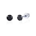 thumbnail image 1 of Limerencia Hypoallergenic G23 Pure Titanium Screw Back Earrings Post for Sensitive Ears Simulated Diamond Cartilage (5mm, Black CZ), 1 of 8