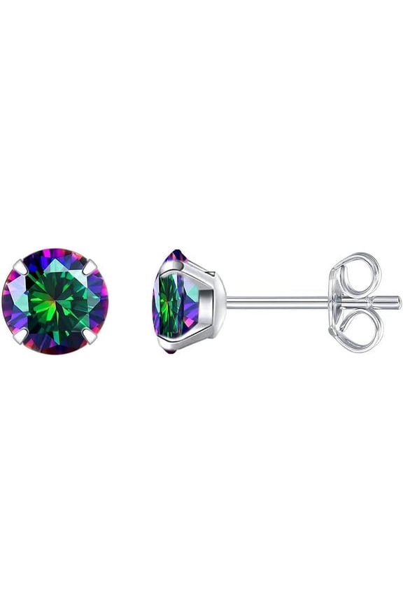 Limerencia Hypoallergenic G23 Titanium Earrings For Sensitive Ears, Simulated Diamonds (Rainbow Quartz)