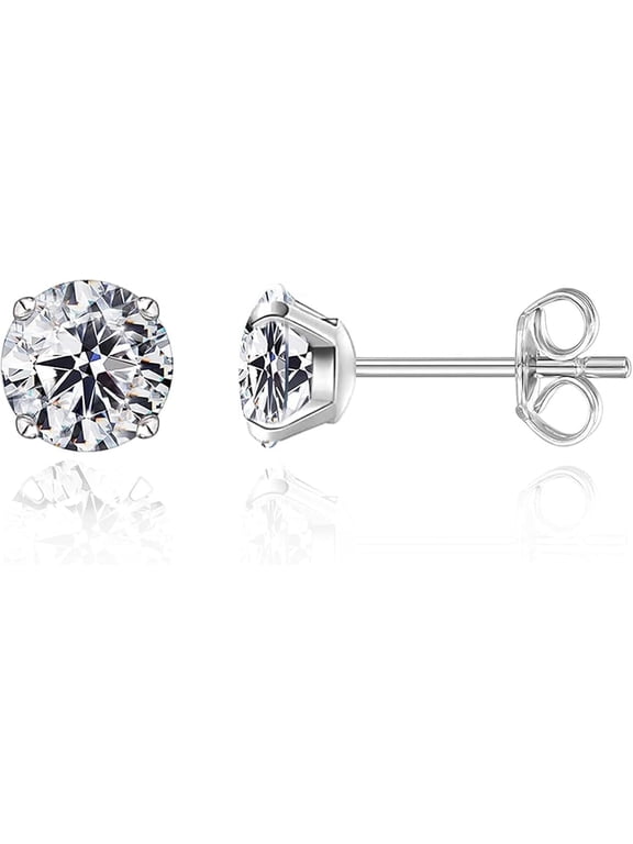 Limerencia Hypoallergenic G23 Titanium Earrings For Sensitive Ears, Simulated Diamonds (White)