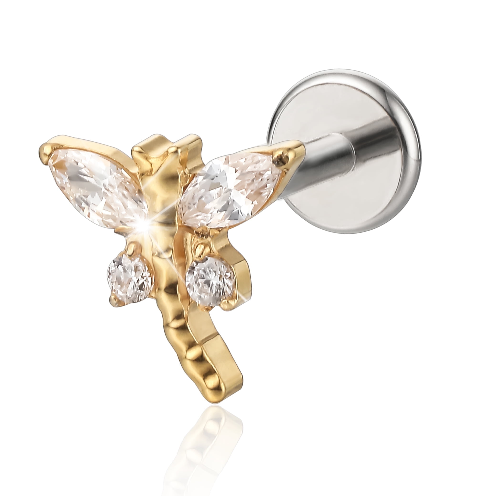 FINE4U Halloween Coffin Stud Earrings - ASTM F136 Titanium, 16G, 6mm & 8mm Posts, Internally Threaded, Flat Back For Cartilage