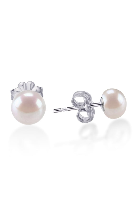 Limerencia Hypoallergenic Titanium Earrings for Women Mother of Pearl Studs Earrings , 6-6.5 mm, Titanium