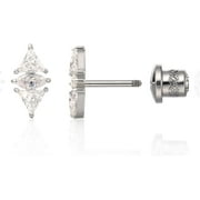 Limerencia Hypoallergenic Titanium F136 Screw In Flat Back Earrings Implant Grade G23 Tragus Helix Cartilage 20G Piercing for Women's Sensitive Ears