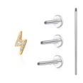 thumbnail image 1 of Limerencia Hypoallergenic Titanium Flat Back Internal Thread Stud Earring for Men and Women, 1 of 11