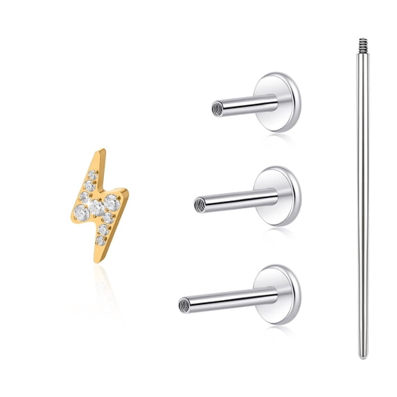Limerencia Hypoallergenic Titanium Flat Back Internal Thread Stud Earring for Men and Women