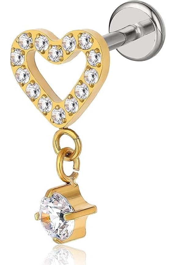 Limerencia Titanium F136 Hypoallergenic Flat Back Stud Earrings for Cartilage/Nose/Lip Piercing for Men and Women(1Pc)