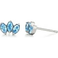thumbnail image 1 of Limerencia Pure Titanium Hypoallergenic Earrings Blue Crown Zirconia Implantable Grade For Sensitive Ears, 1 of 5