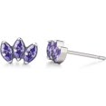 thumbnail image 1 of Limerencia Pure Titanium Hypoallergenic Earrings Crown Purple Cubic Zirconia Implantable Grade For Sensitive Ears, 1 of 6