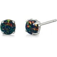thumbnail image 1 of Limerencia Pure Titanium Hypoallergenic Earrings 5mm Black Opal Implant Grade|Delicate Jewelry for Sensitive Ears, 1 of 5