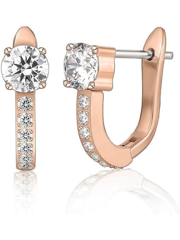 Limerencia Titanium Cubic Zirconia Hoops, Lightweight Cuff Earrings for Women