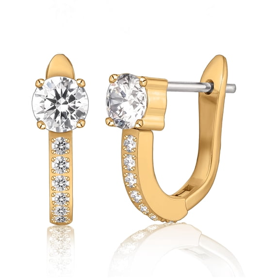 Limerencia Titanium Cubic Zirconia Hoops, Lightweight Cuff Earrings for Women
