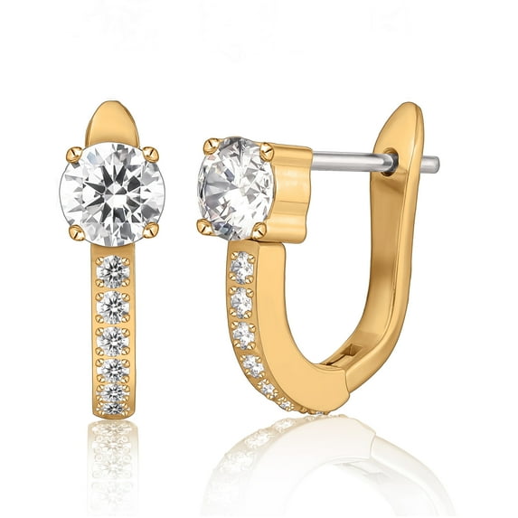 Limerencia Titanium Cubic Zirconia Hoops, Lightweight Cuff Earrings for Women