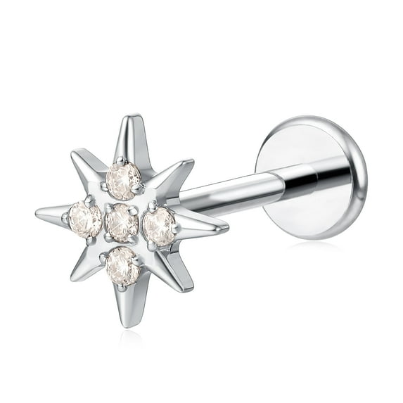 Limerencia Titanium F136 Hypoallergenic Flat Back Stud Earrings for Cartilage/Nose/Lip Piercing for Men and Women(1Pc)