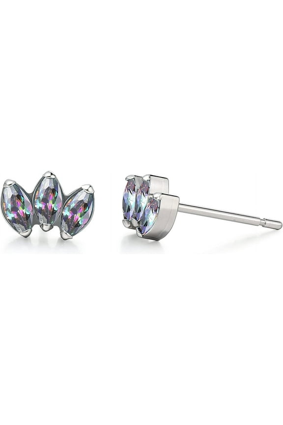 Limerencia Titanium Hypoallergenic Earrings, Cubic Zirconia, Rainbow, 1 Pairs