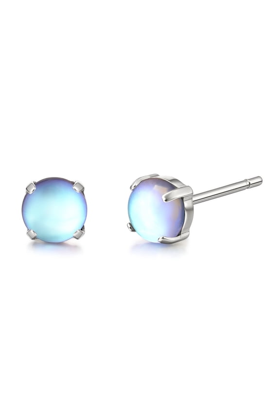 Limerencia Titanium Hypoallergenic Stud Earrings, Moonstone Earrings for Men and Women