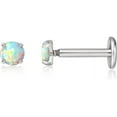 thumbnail image 1 of Limerencia Titanium Internally Threaded Tragus Piercing Jewelry, Opal, Piercing Nose Studs, Helix, Cartilage, Labret, Monroe, 2 Count, 1 of 7