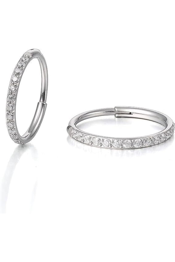 Slim Hoop Earrings, Hypoallergenic Nose/Lip Earrings, Titanium